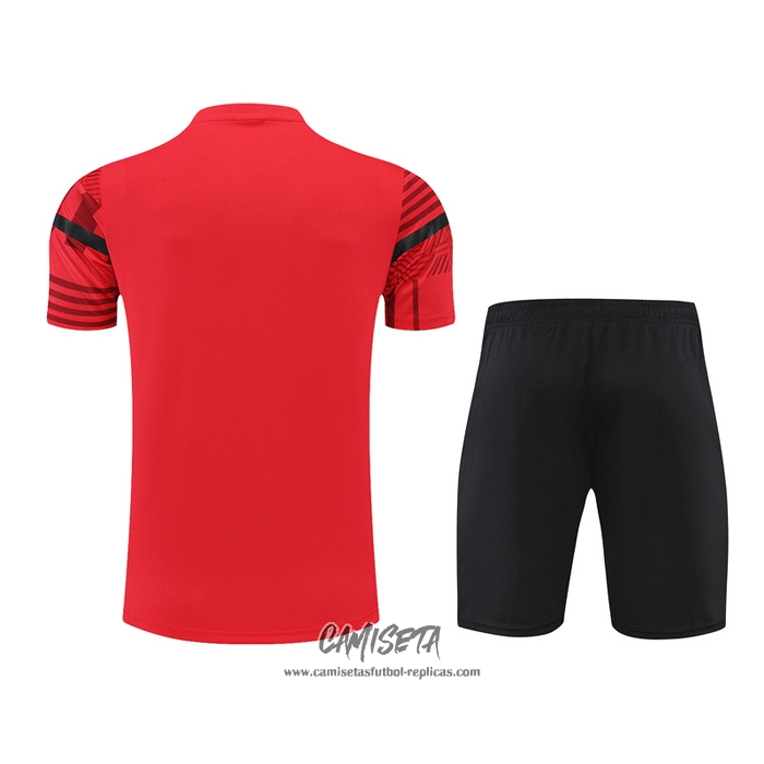 Chandal del AC Milan 2022-2023 Manga Corta Rojo - Pantalon Corto